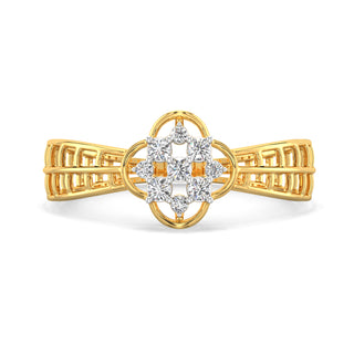 Elegant Gleam Mesh Diamond Ring-Yellow Gold