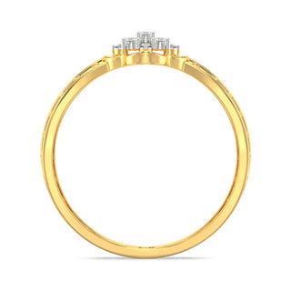 Elegant Gleam Mesh Diamond Ring-Yellow Gold