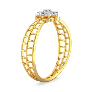 Elegant Gleam Mesh Diamond Ring-Yellow Gold