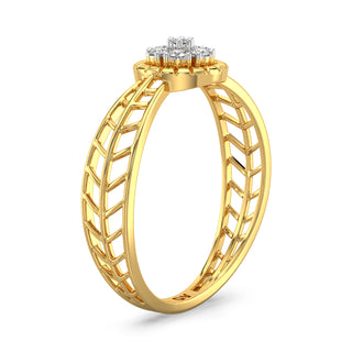 Lily Mesh Diamond Ring-Yellow Gold