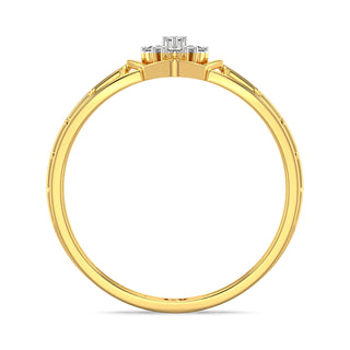 Gilded Mesh Diamond Ring-Yellow Gold