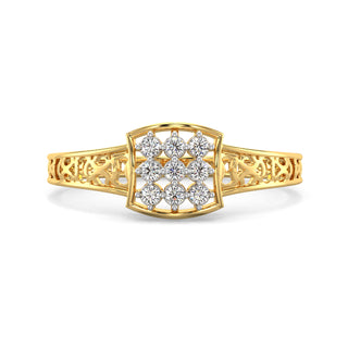 Stellar Net Mesh Diamond Ring-Yellow Gold