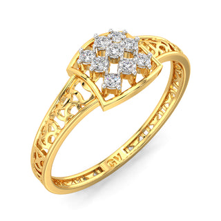 Stellar Net Mesh Diamond Ring-Yellow Gold