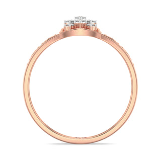 Stellar Net Mesh Diamond Ring-Rose Gold