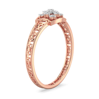 Stellar Net Mesh Diamond Ring-Rose Gold