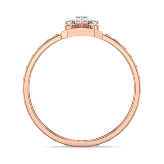 Grid Mesh Diamond Ring-Rose Gold