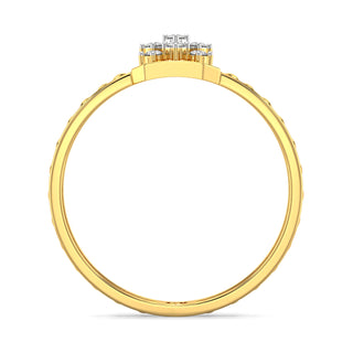 Grid Mesh Diamond Ring-Yellow Gold