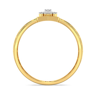 Hexagon Mesh Diamond Ring-Yellow Gold