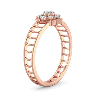 Subtle Spark Mesh Diamond Ring-Rose Gold