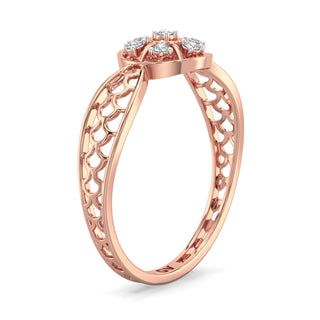 Bloom Mesh Diamond Ring-Rose Gold