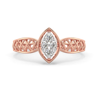 Mesh Petal Diamond Ring-Rose Gold