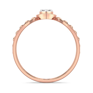 Mesh Petal Diamond Ring-Rose Gold