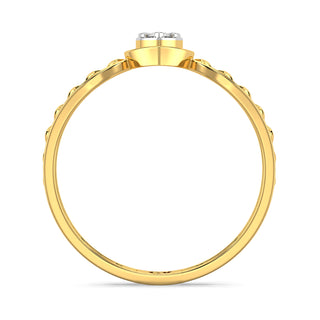 Mesh Petal Diamond Ring-Yellow Gold