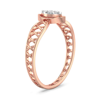 Mesh Petal Diamond Ring-Rose Gold