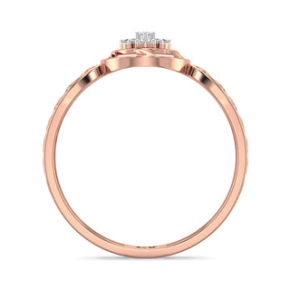 Aurora Halo Mesh Diamond Ring-Rose Gold