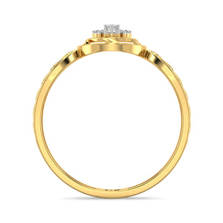 Aurora Halo Mesh Diamond Ring-Yellow Gold