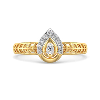 Tiny Radiance Mesh Diamond Ring-Yellow Gold