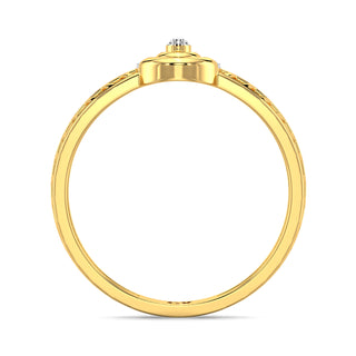 Tiny Radiance Mesh Diamond Ring-Yellow Gold