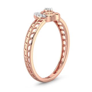 Tiny Radiance Mesh Diamond Ring-Rose Gold