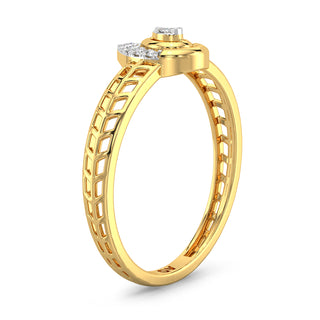 Tiny Radiance Mesh Diamond Ring-Yellow Gold