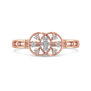 Weave Mesh Diamond Ring-Rose Gold