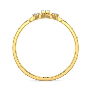 Weave Mesh Diamond Ring-Yellow Gold