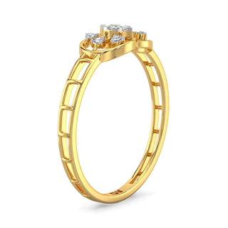 Weave Mesh Diamond Ring-Yellow Gold