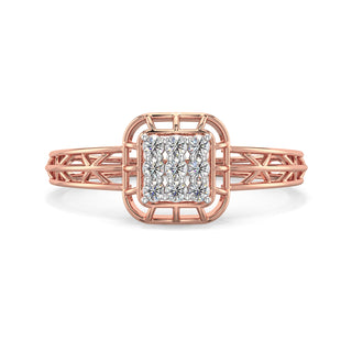 Serenity Mesh Diamond Ring-Rose Gold