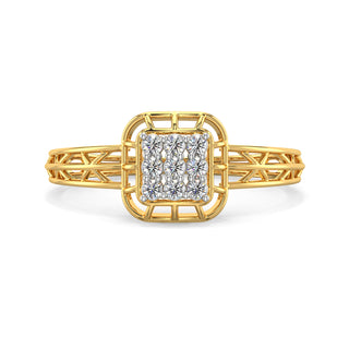 Serenity Mesh Diamond Ring-Yellow Gold