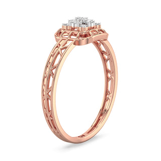 Serenity Mesh Diamond Ring-Rose Gold