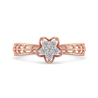 Star Mesh Diamond Ring-Rose Gold