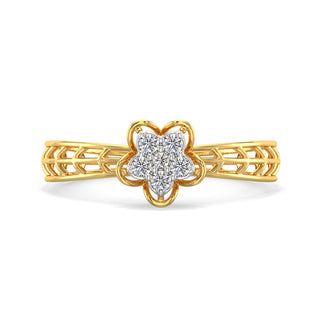 Star Mesh Diamond Ring-Yellow Gold