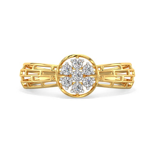 Tiny Brilliance Mesh Diamond Ring-Yellow Gold