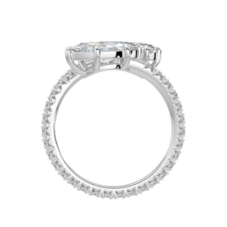 Marquise French Pave LGD Solitaire Ring-White Gold