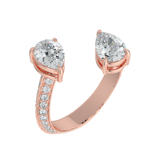 Dual Pear LGD Solitaire Ring-Rose Gold