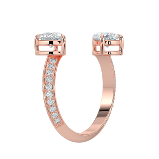 Dual Pear LGD Solitaire Ring-Rose Gold