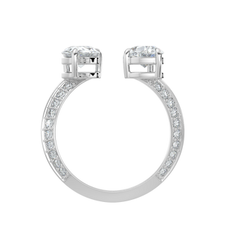 Dual Pear LGD Solitaire Ring-White Gold