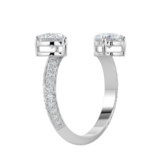 Dual Pear LGD Solitaire Ring-White Gold