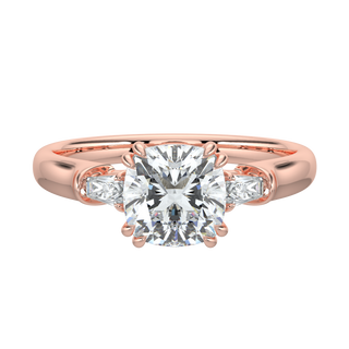 Double Claw LGD Solitaire Ring-Rose Gold