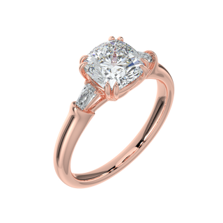 Double Claw LGD Solitaire Ring-Rose Gold