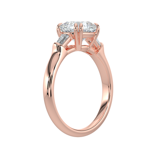 Double Claw LGD Solitaire Ring-Rose Gold