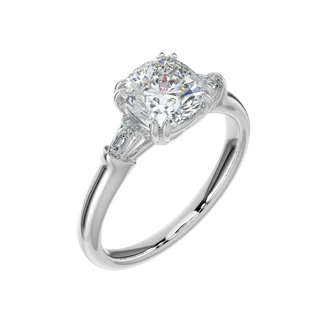 Double Claw LGD Solitaire Ring-White Gold