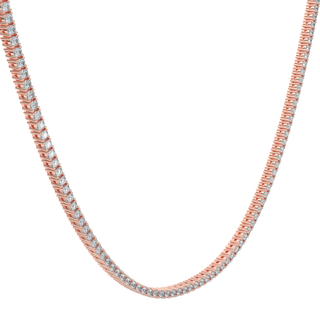 Radiant Diamond Tennis Necklace-Rose Gold