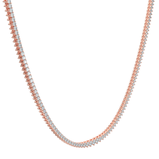 Sparkling Diamond Tennis Necklace-Rose Gold