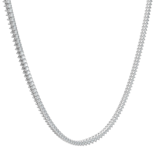 Sparkling Diamond Tennis Necklace-White Gold