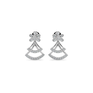 Sparkle Diamond Earrings-White Gold