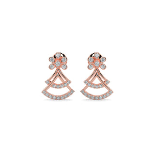 Sparkle Diamond Earrings-Rose Gold