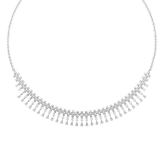Moonlit Diamond Necklace-White Gold