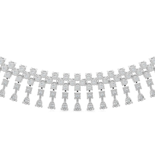 Moonlit Diamond Necklace-White Gold