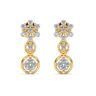 Daisy Dreams Diamond Earrings-Yellow Gold